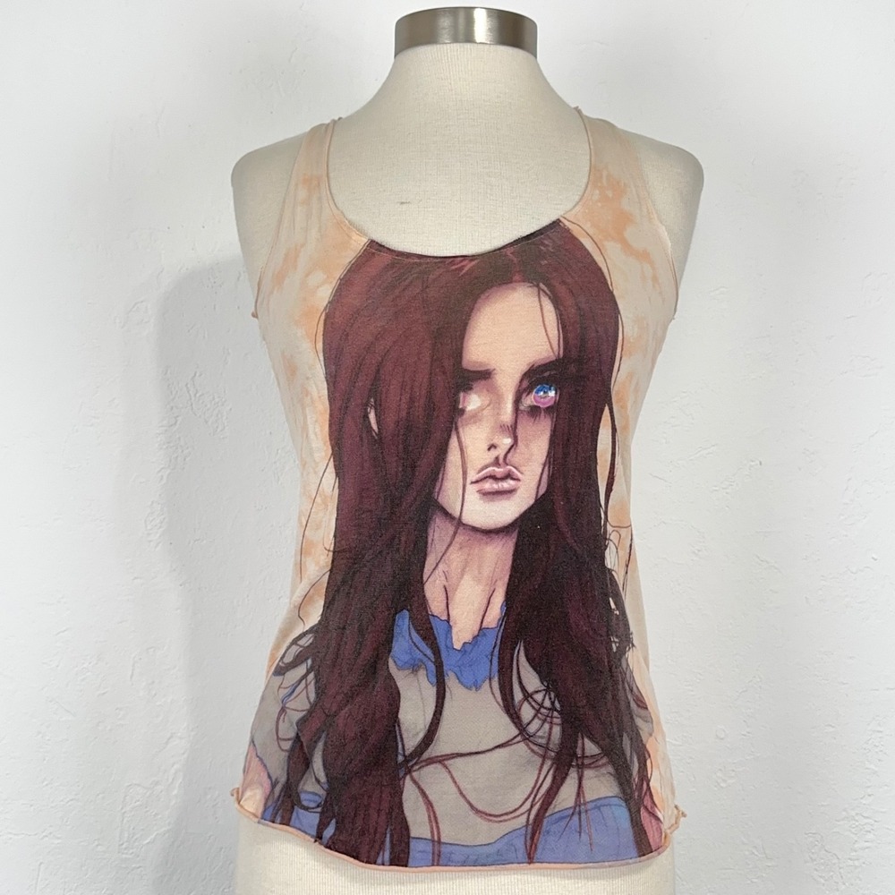 Vintage Gimme Vigor Womens Y2K Grunge Indie Sleaze Top Size Small Graphic Art